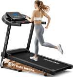 JELENS Treadmill with 15% Auto Incline - Best for Tech Features