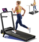 YPOO Foldable Treadmill with 3-Level Incline - Best Value with Handle Bar