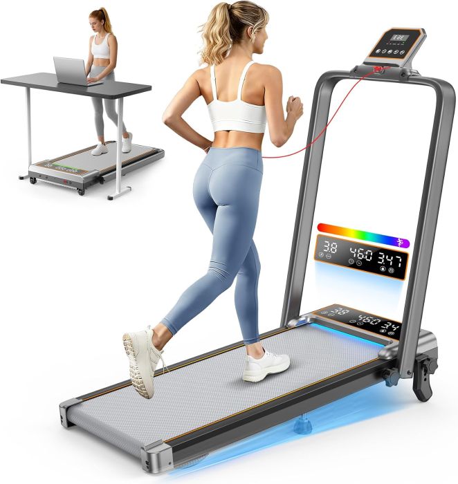 Rayspace Walking Pad with 15% Incline and RGB Lighting - Best for Immersive Workouts